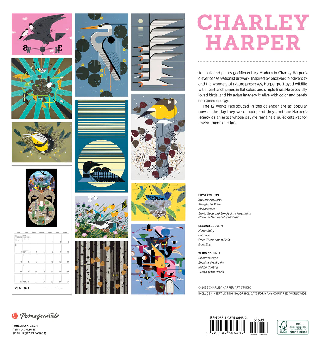 Charley Harper 2024 Wall Calendar Wadsworth Atheneum