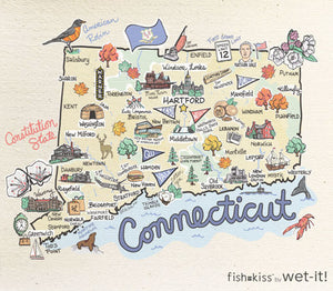 Fishkiss Connecticut Dishcloth