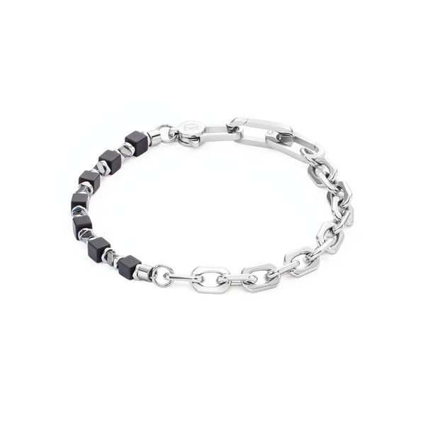 Bracelet Cubes Fusion Link Chain Black