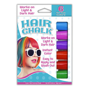 Hair Coloring Chalk, 6 Pack