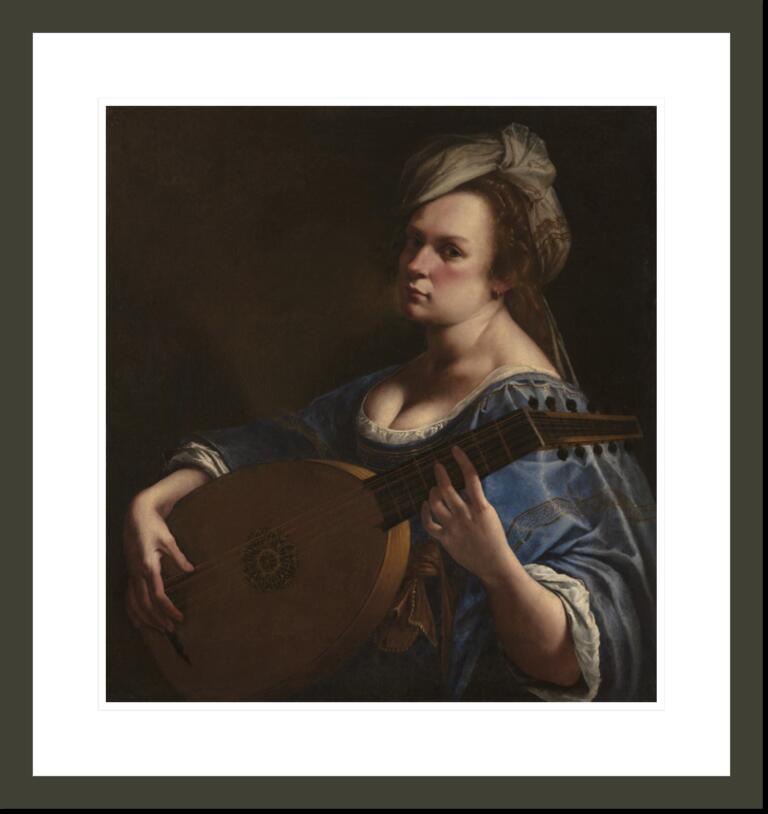 Gentileschi- Self Portrait as a Lute Player Print