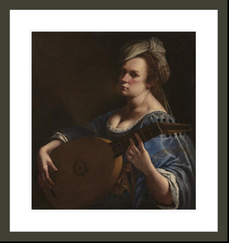 Gentileschi- Self Portrait as a Lute Player Print