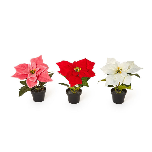 Faux Potted Poinsettia