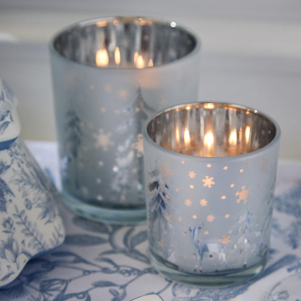 Frosted Winter Scene Tealight Holder