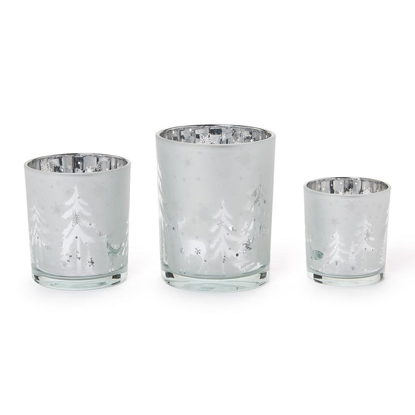 Frosted Winter Scene Tealight Holder