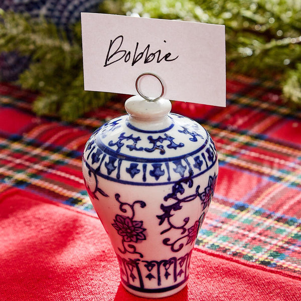 Blue and White Jar Ornament and Place Holder
