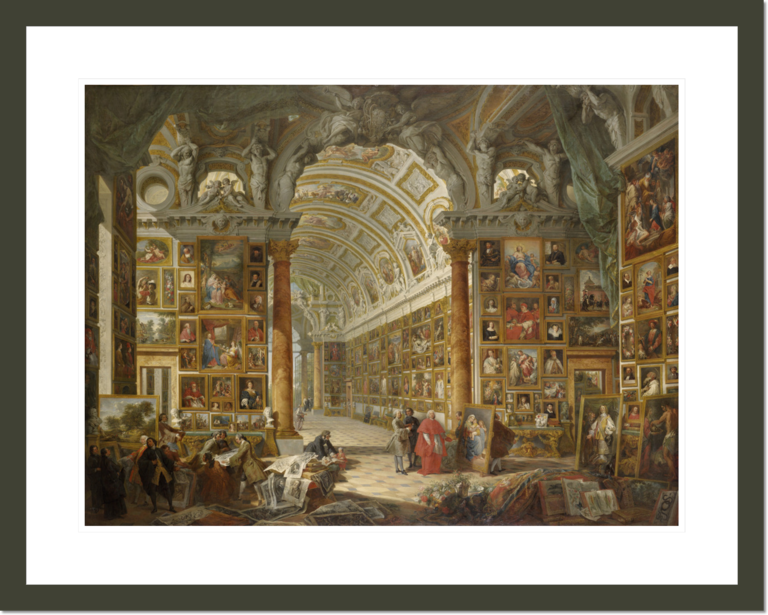 Panini - Interior of a Picture Gallery with the Collection of Cardinal Silvio Valenti Gonzaga Print