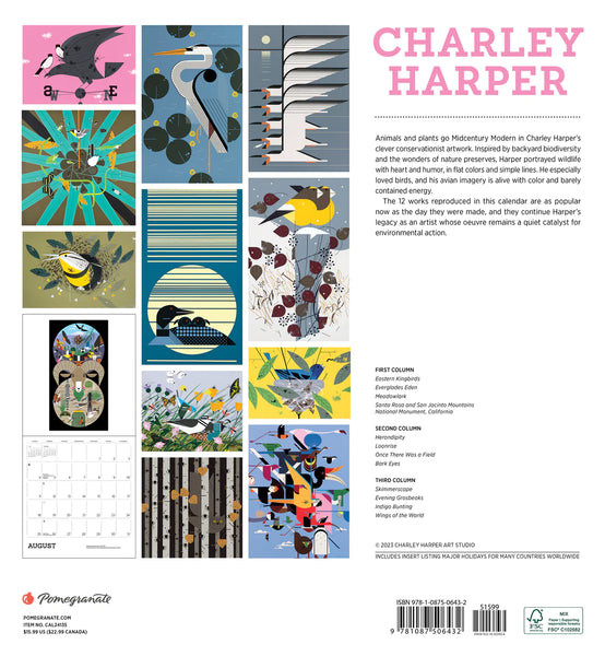 Charley Harper 2024 Wall Calendar Wadsworth Atheneum