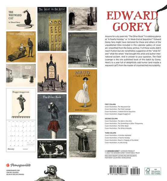 Edward Gorey 2024 Wall Calendar