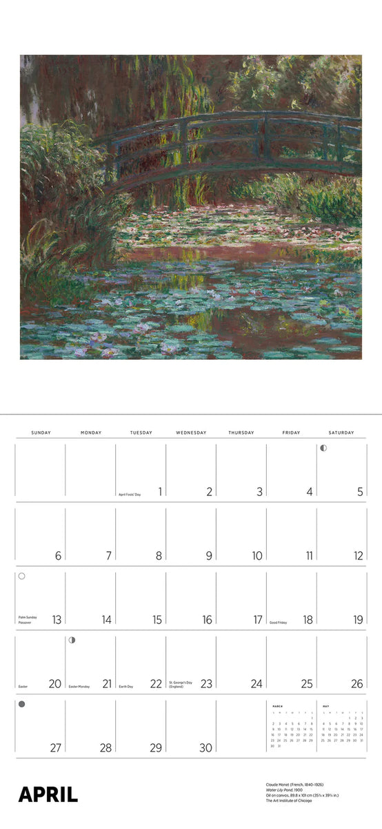 Claude 2025 Wall Calendar Wadsworth Atheneum