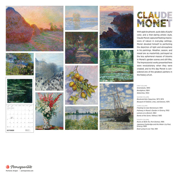 2026 Claude Monet Wall Calendar