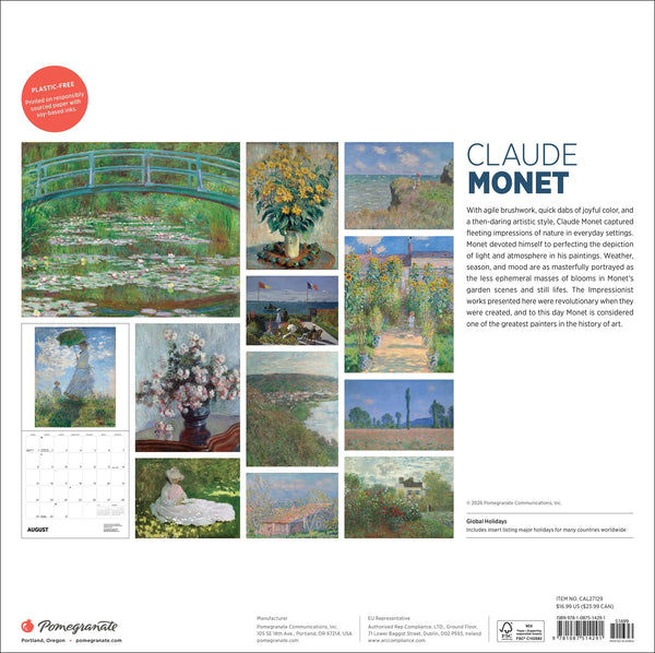 Claude Monet 2027 Wall Calendar