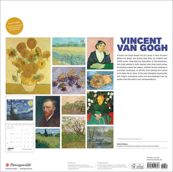 Vincent van Gogh 2027 Wall Calendar