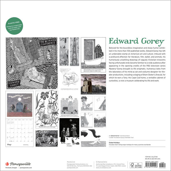 Edward Gorey 2027 Wall Calendar