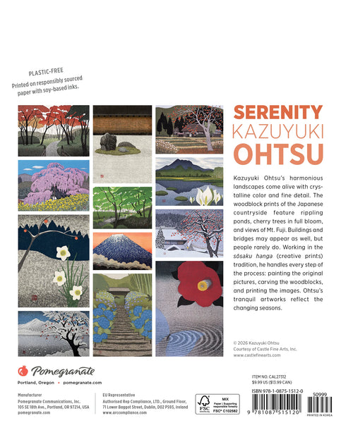 Serenity: Kazuyuki Ohtsu 2027 Mini Wall Calendar