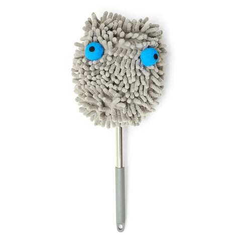 Goggly Eyed Chenille Grey Monster Duster