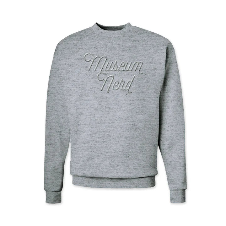 Museum Nerd Embroidered Script Sweater