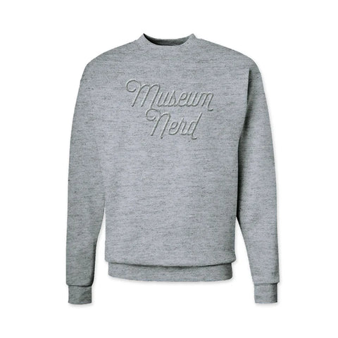 Museum Nerd Embroidered Script Sweater
