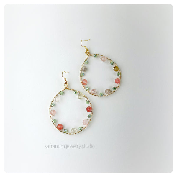 Shabnam Pink Earrings - Safranum Jewelry