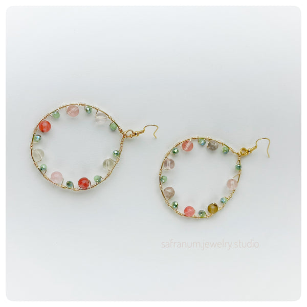 Shabnam Pink Earrings - Safranum Jewelry