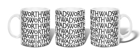 The Wadsworth Black on White Mug
