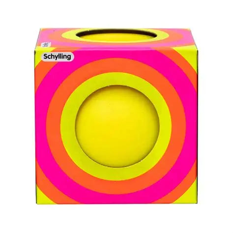 Colorful nee doh box cover with Schylling logo on a white background