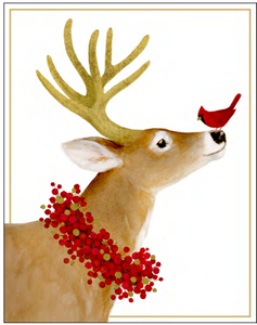 Deer and Cardinal Boxed Holiday Cards