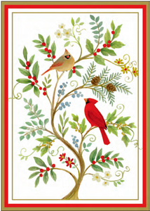 Cardinals and Twining Branch Boxed Holiday Cards