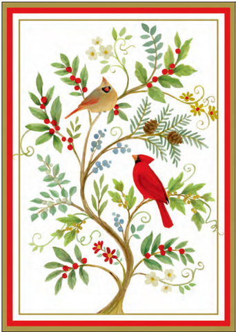 Cardinals and Twining Branch Boxed Holiday Cards