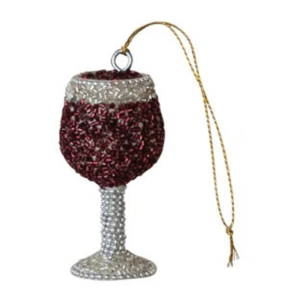 Beaded Drink Glass Ornament