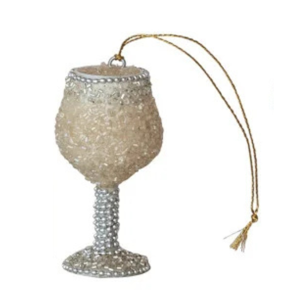 Beaded Drink Glass Ornament