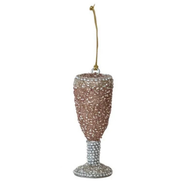 Beaded Drink Glass Ornament
