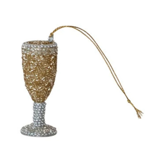 Beaded Drink Glass Ornament