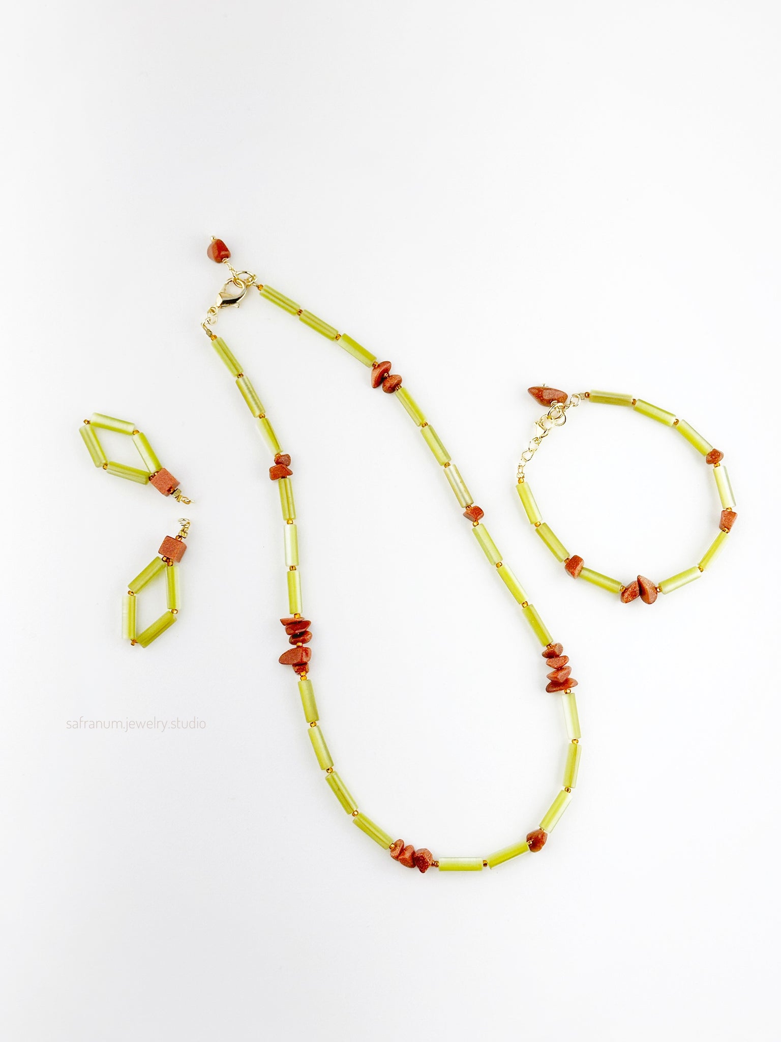 Enchanting Pine Earrings, Necklace, and Bracelet