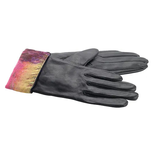 Waterlilies at Sunset Leather Gloves