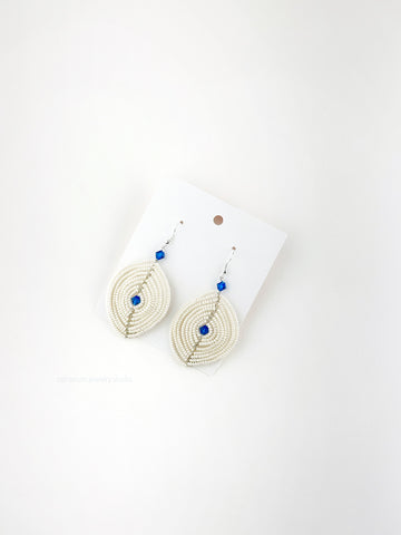 White Feather Earrings