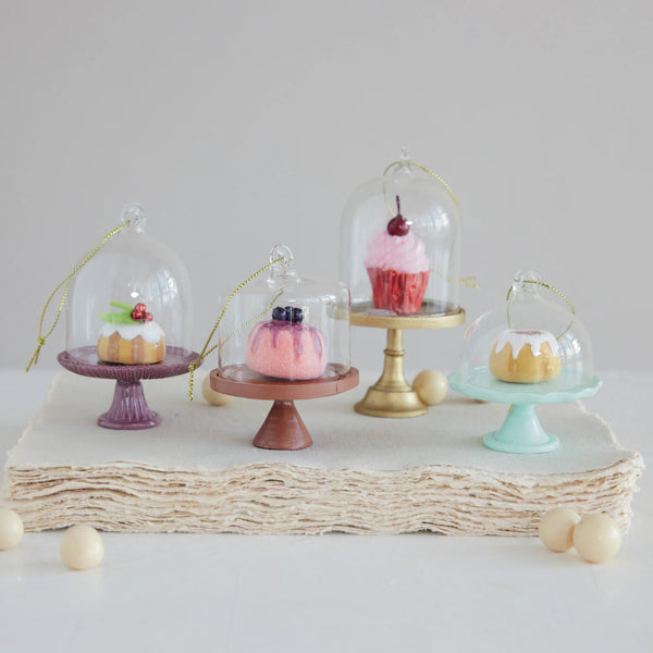 Cake Pedestal Glass Ornament