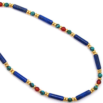 Egyptian Lapis and Turquoise Necklace