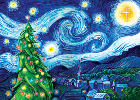 Silent Night, Starry Night Holiday Cards