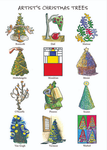 Artist Christmas Trees Boxed Holiday Cards