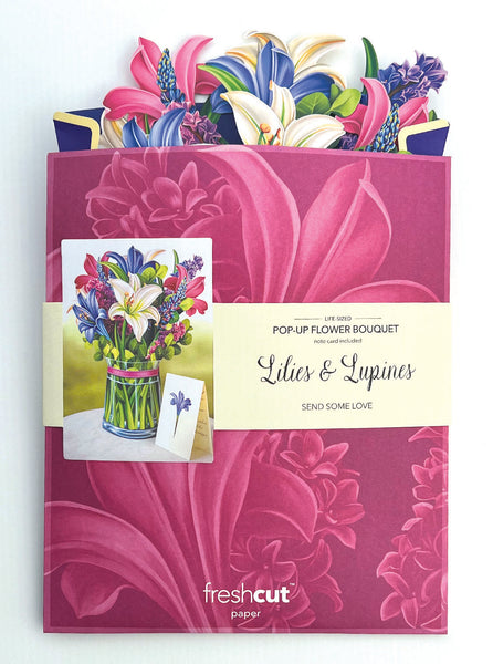 Pop Up Flower Bouquet - Lillies & Lupines