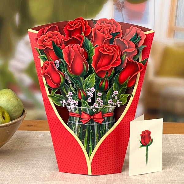 Pop Up Flower Bouquet - Red Roses