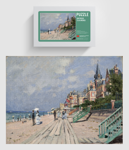300 piece puzzle featuring Monet's "The Beach at Trouville"