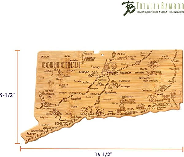 Destination Connecticut State Shaped Serving and Cutting Board