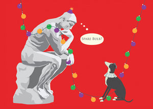 The Thinker and Dog Holiday Cards