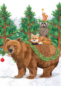 Woodland Creature Tree Holiday Cards
