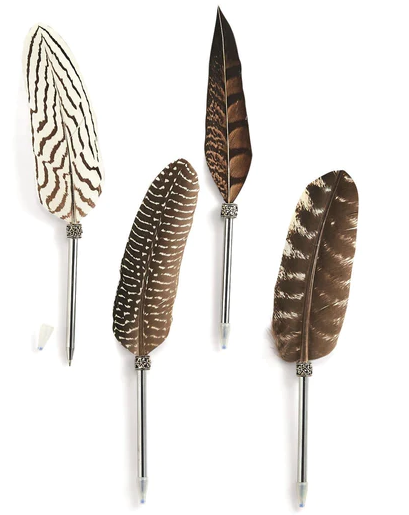 Vintage Feather Pen in Gift Box, in Various Designs