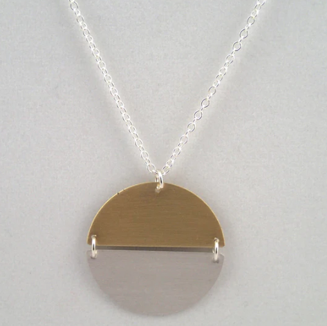 Hemisphere Necklace in Silver and Brass - LMNT