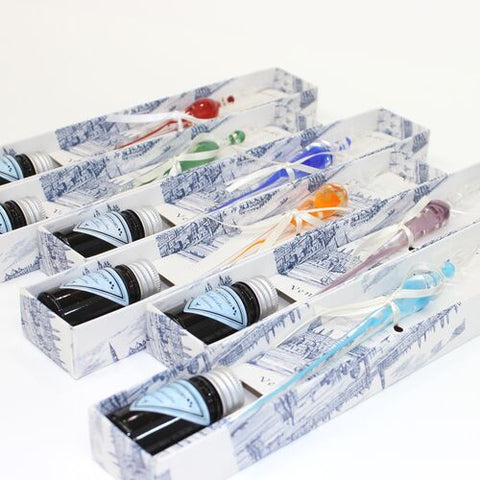 Murano Glass Pen with Colored Swirl, Classic Writing Instrument