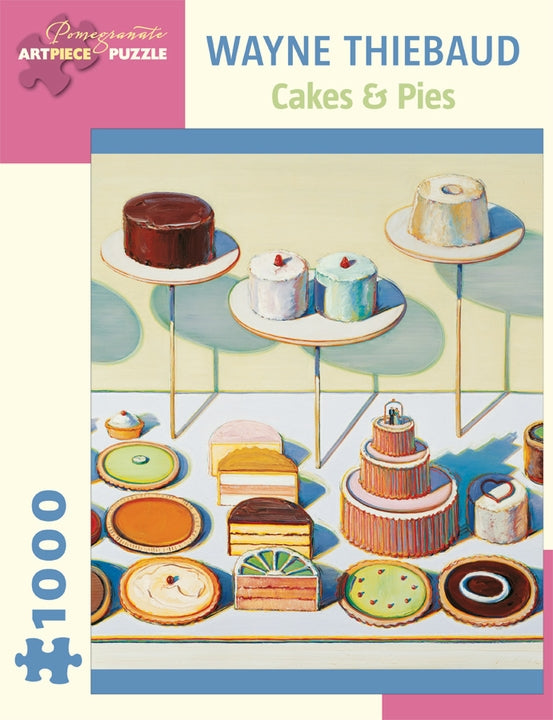 Wayne Thiebaud puzzle 1000 piece - cakes & pies in airy pastel